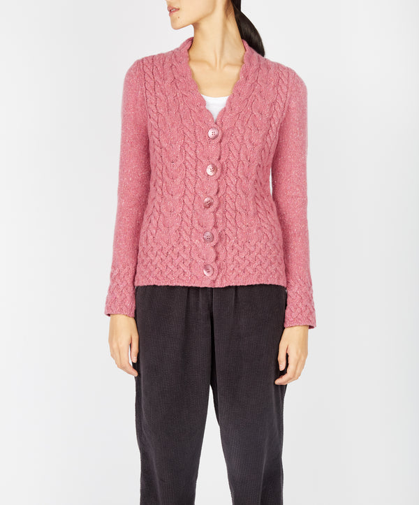 irelands eye Horseshoe Cable Cardigan Bubblegum Pink