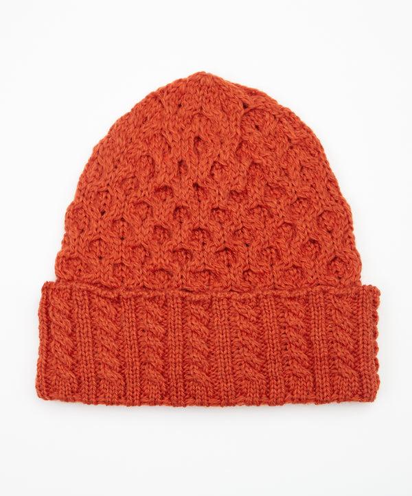 irelands eye Aran Hat Orange Marl