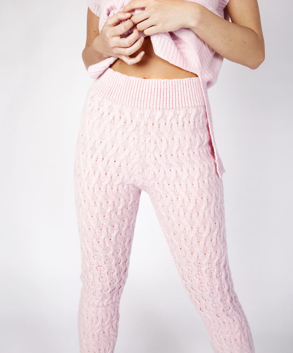 Irelands Eye Aran Leggings Blush