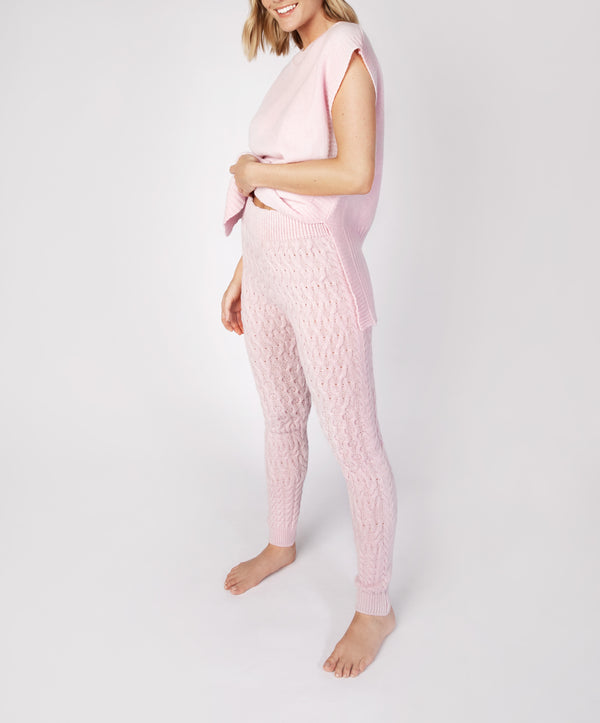 Irelands Eye Aran Leggings Blush