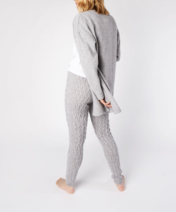 Irelands Eye Aran Leggings Soft Grey