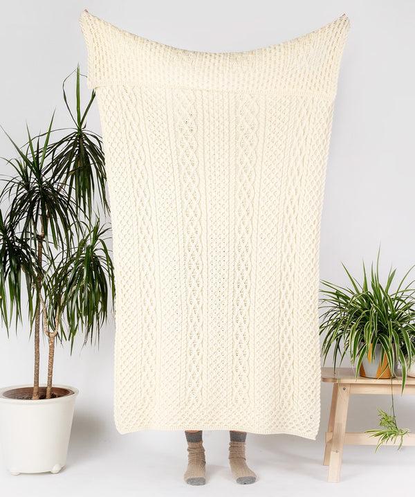 irelands eye Aran Throw Natural
