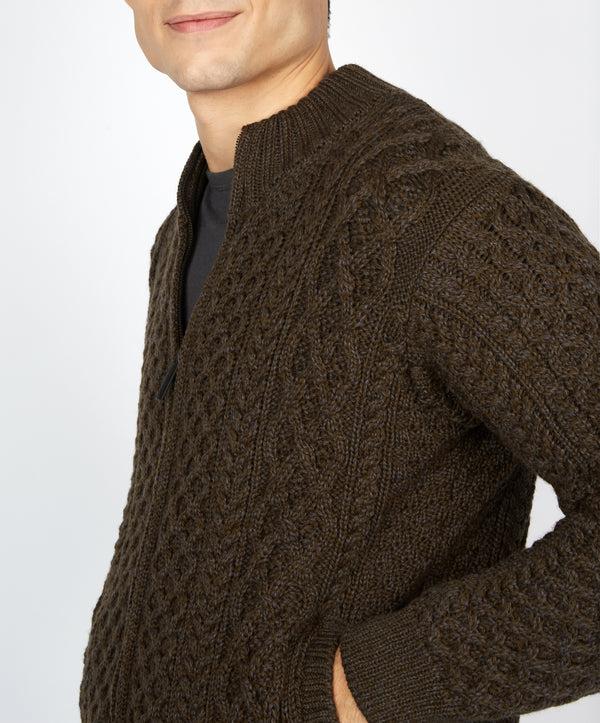 Irelands Eye Ardross Aran Cardigan Forest Marl