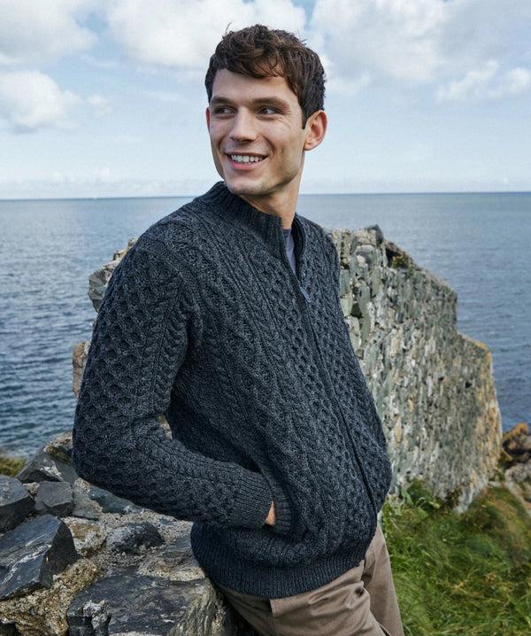 Irelands Eye Ardross Aran Cardigan Graphite