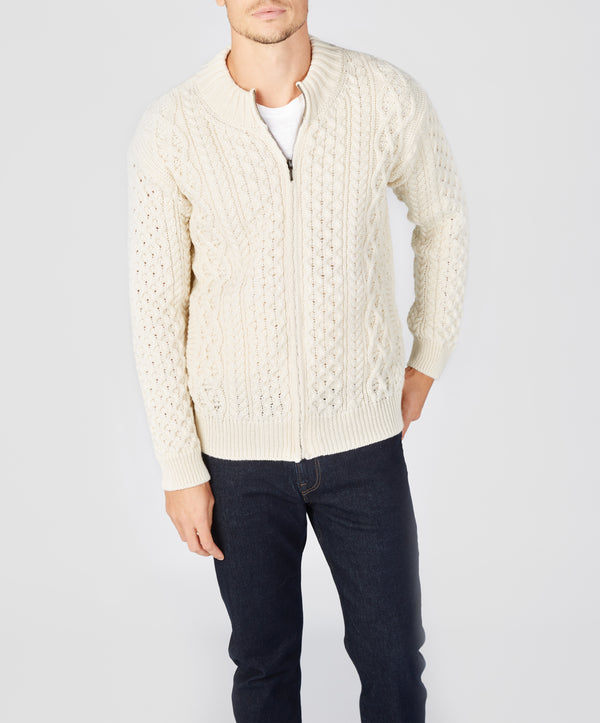 irelands eye Ardross Aran Cardigan Natural