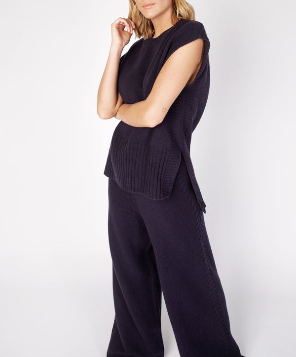 irelands eye Boxy Jersey Vest Midnight Blue