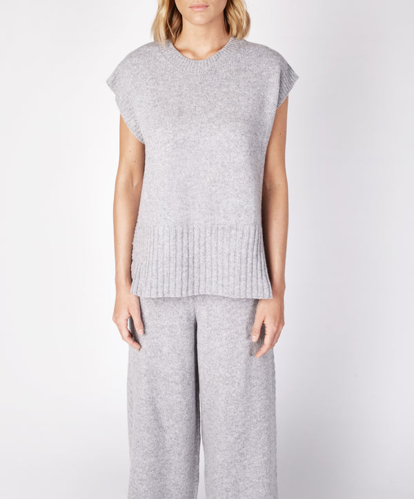 Irelands Eye Boxy Jersey Vest Soft Grey