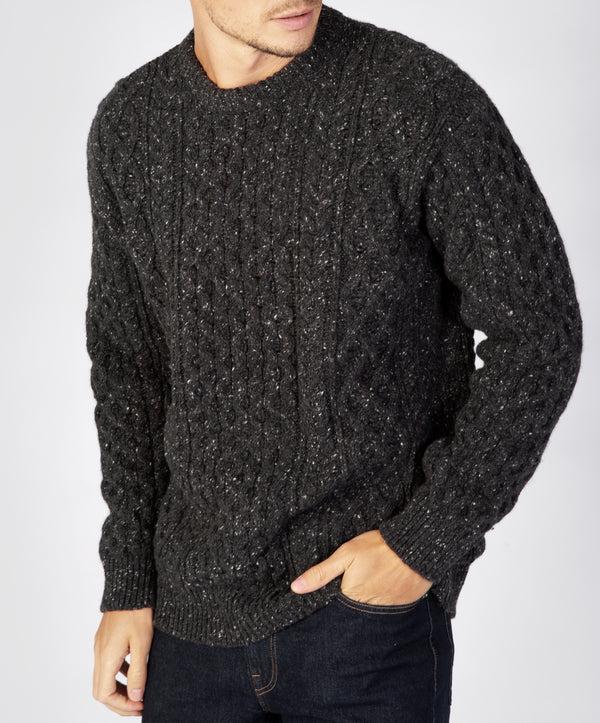 Irelands Eye Carraig Luxe Aran Sweater Charcoal