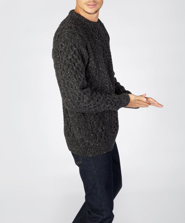 Irelands Eye Carraig Luxe Aran Sweater Charcoal
