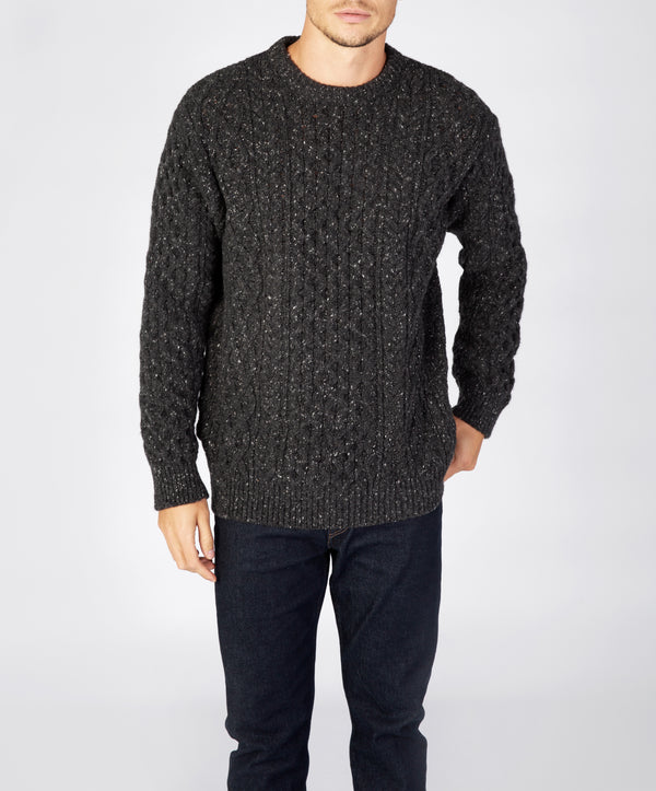 irelands eye Carraig Luxe Aran Sweater Charcoal