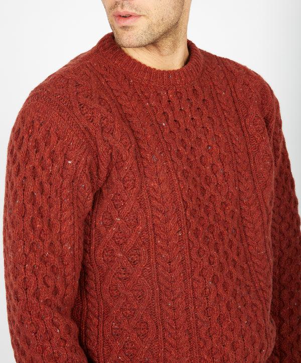 Irelands Eye Carraig Luxe Aran Sweater Copper Marl