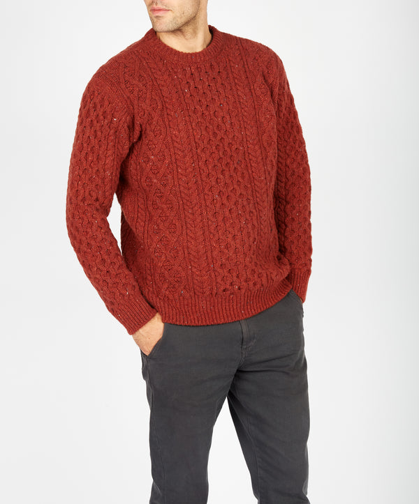 irelands eye Carraig Luxe Aran Sweater Copper Marl