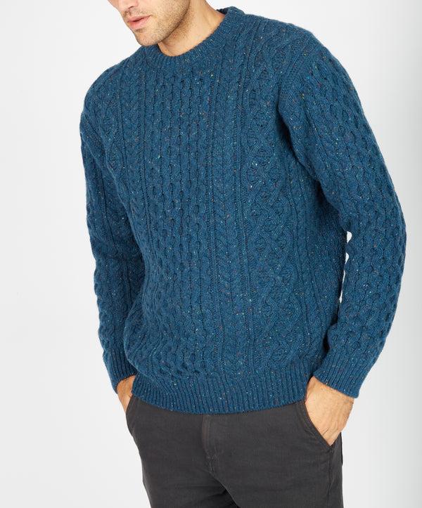 Irelands Eye Carraig Luxe Aran Sweater Ink Marl