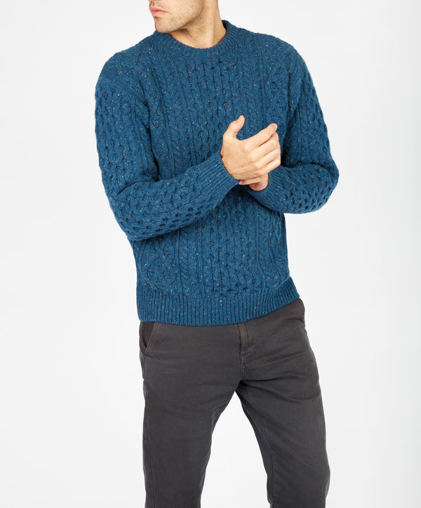 Irelands Eye Carraig Luxe Aran Sweater Ink Marl