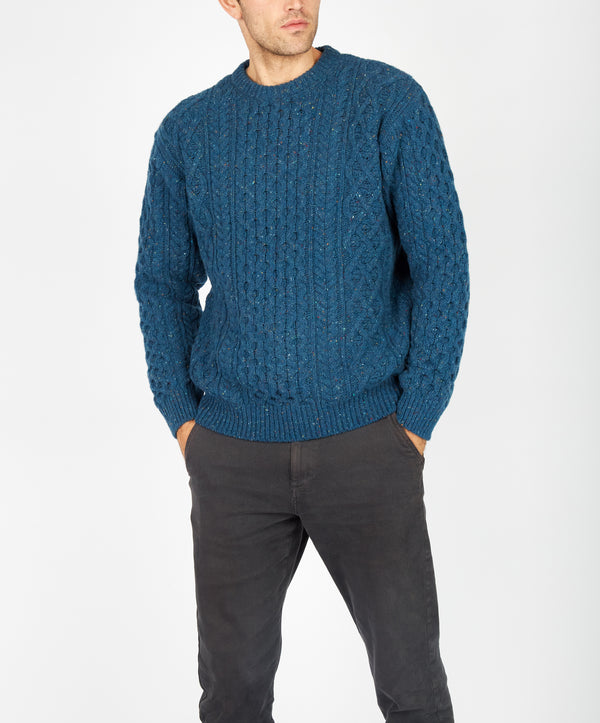 irelands eye Carraig Luxe Aran Sweater Ink Marl