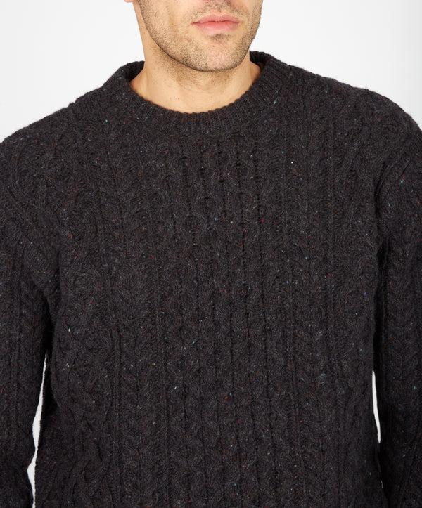 Irelands Eye Carraig Luxe Aran Sweater Night Marl
