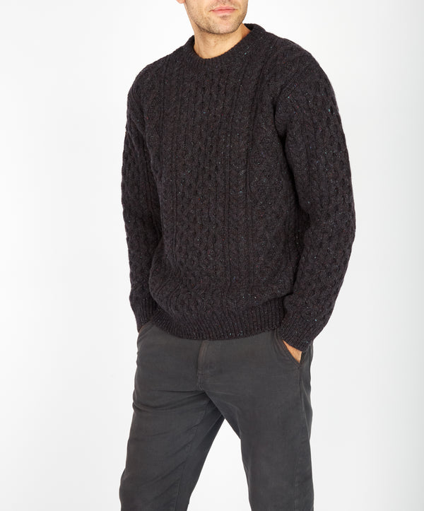 irelands eye Carraig Luxe Aran Sweater Night Marl