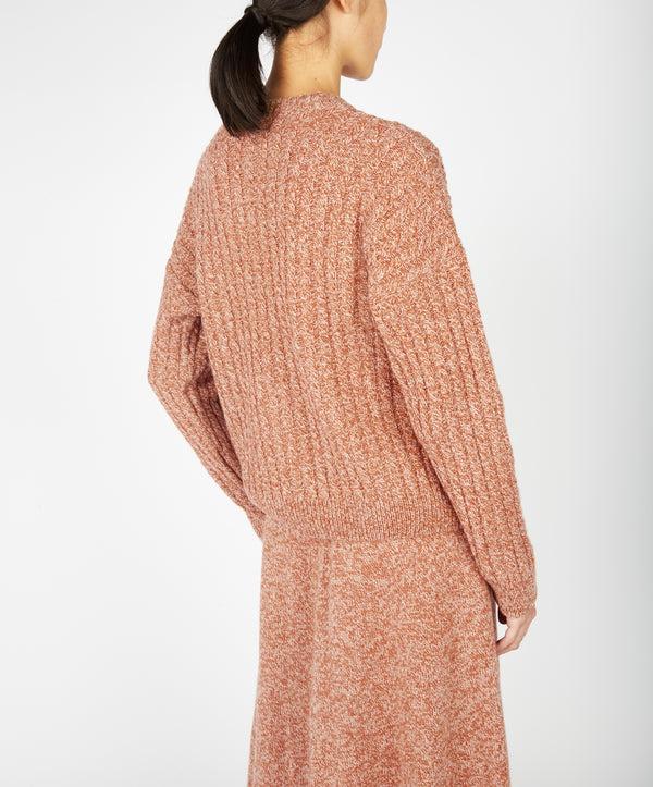 Irelands Eye Corbin Cable Crew Neck Cedar Marl