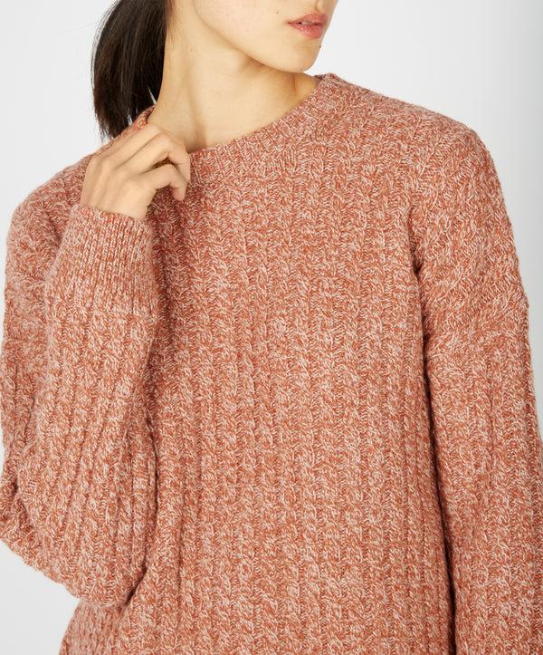 Irelands Eye Corbin Cable Crew Neck Cedar Marl