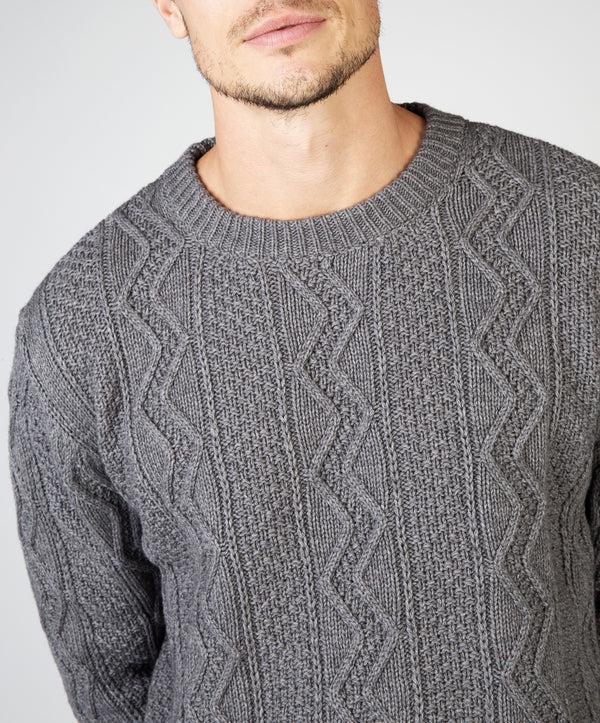 Irelands Eye Cosan Crew Neck Sweater Grey Frost
