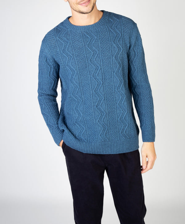 Irelands Eye Cosan Crew Neck Sweater Harbour Blue