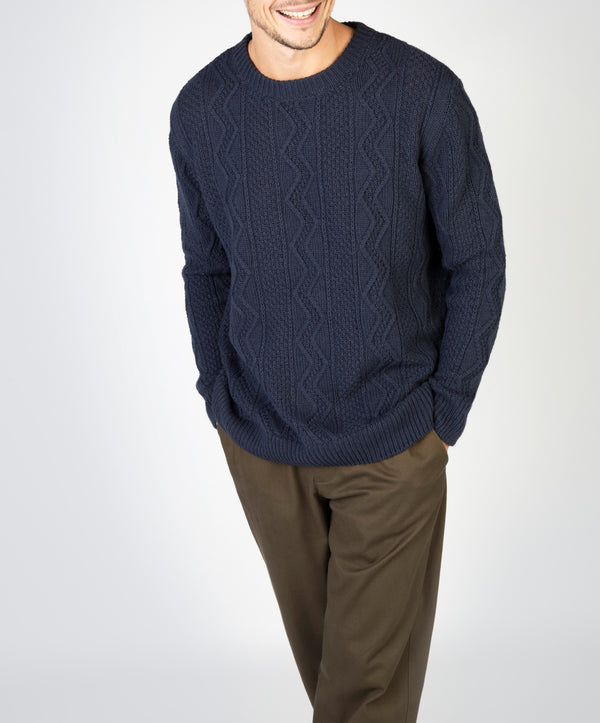 Irelands Eye Cosan Crew Neck Sweater Navy Sail