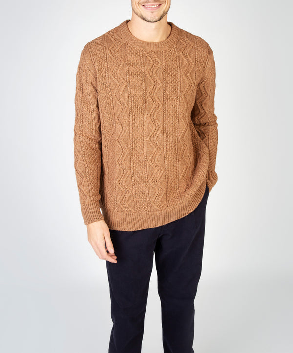 Irelands Eye Cosan Crew Neck Sweater Nutmeg