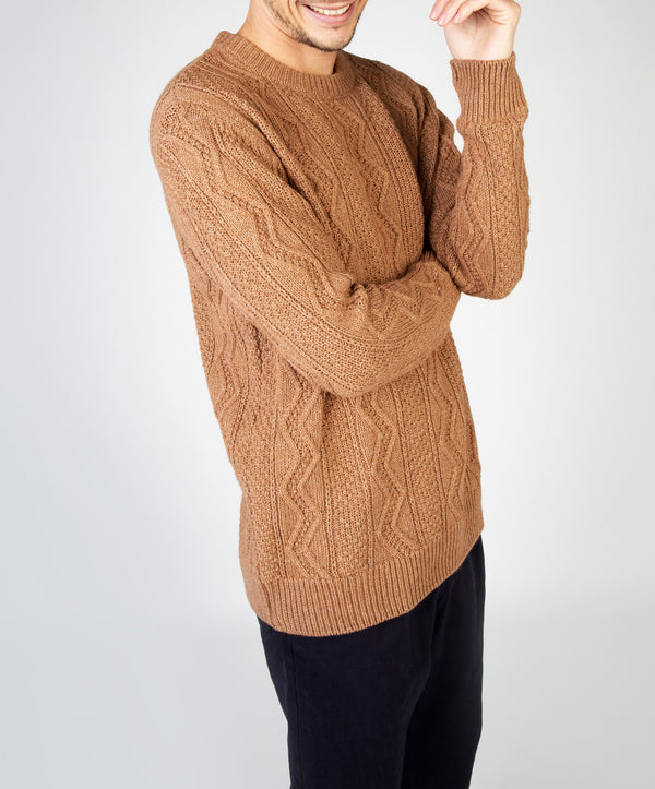 Irelands Eye Cosan Crew Neck Sweater Nutmeg