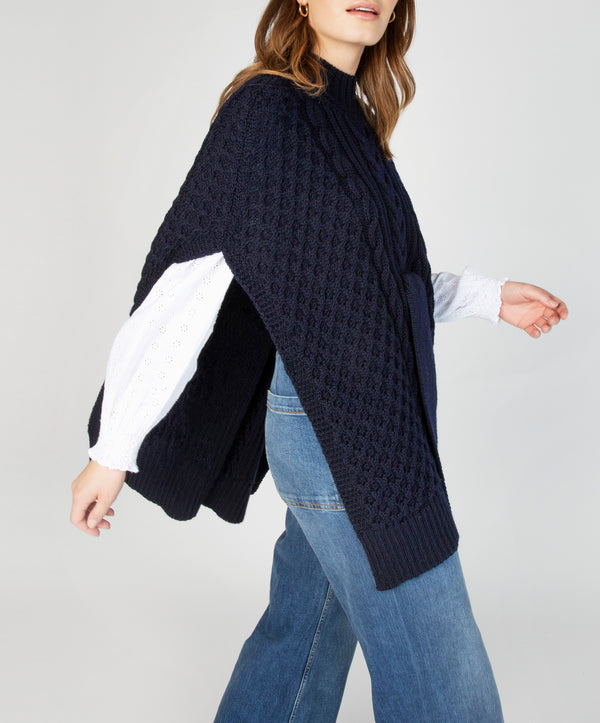 Irelands Eye Crocus Horseshoe Cable Cape Navy