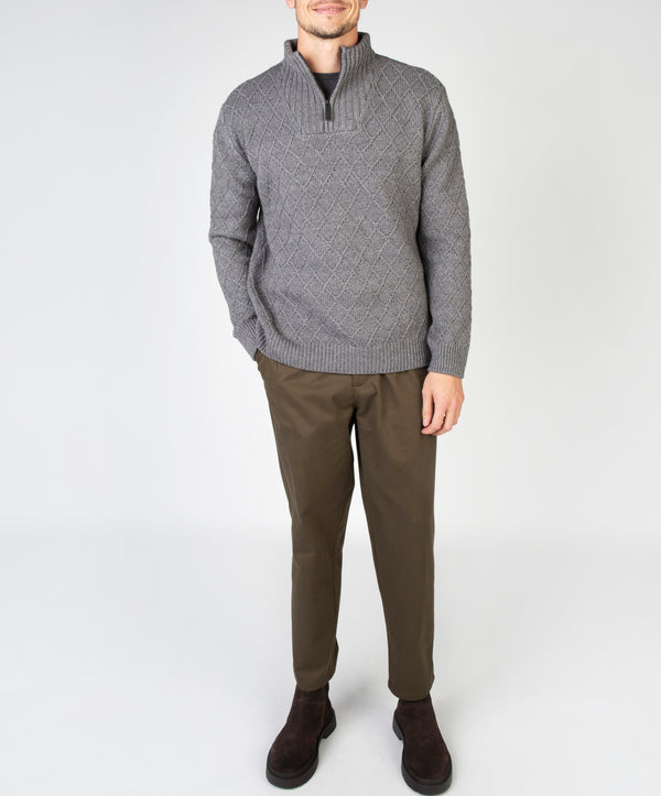irelands eye Diamond Troyer Sweater Grey Frost