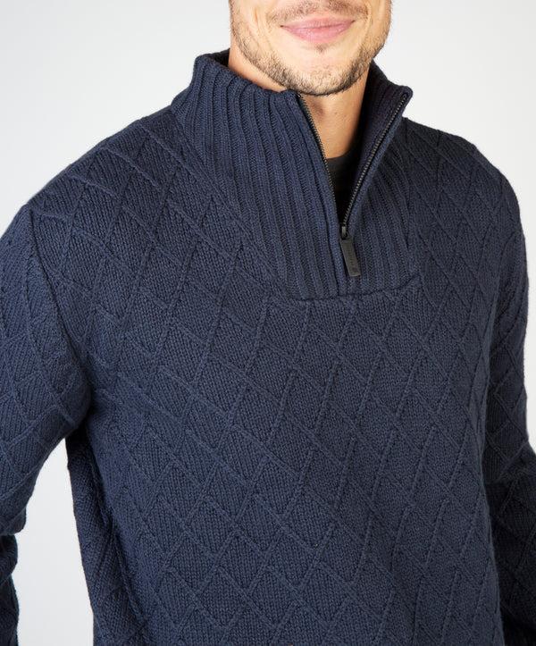 Irelands Eye Diamond Troyer Sweater Navy Sail