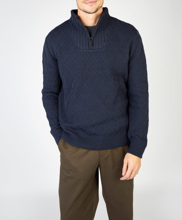 irelands eye Diamond Troyer Sweater Navy Sail