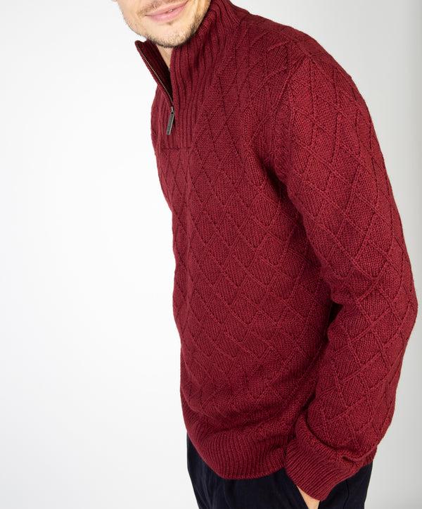 Irelands Eye Diamond Troyer Sweater Sunrise