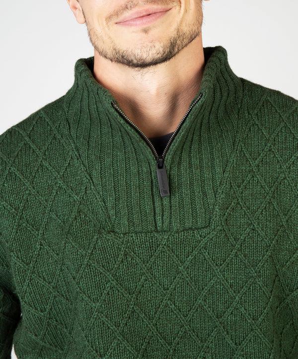 Irelands Eye Diamond Troyer Sweater Tundra