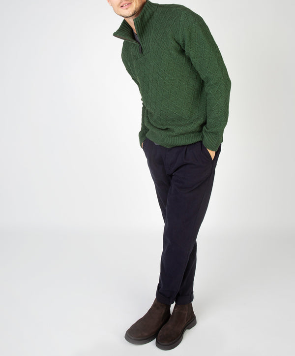 Irelands Eye Diamond Troyer Sweater Tundra