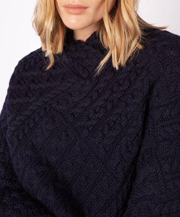 Irelands Eye Elm Patchwork Poncho Navy