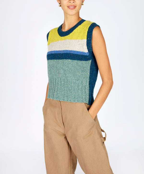 Irelands Eye Etta Colour Block Vest Buttercup