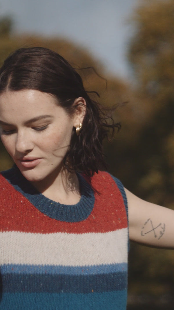 Irelands Eye Etta Colour Block Vest Chilli