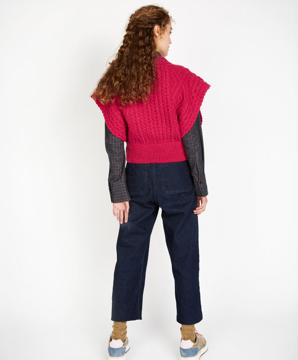 Irelands Eye Farmleigh Diamond Vest Bramble Berry