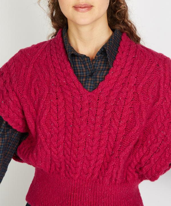 Irelands Eye Farmleigh Diamond Vest Bramble Berry