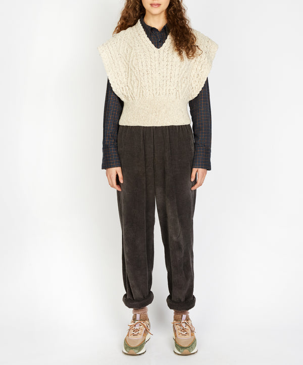 irelands eye Farmleigh Diamond Vest Chalkstone