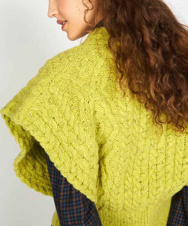 Irelands Eye Farmleigh Diamond Vest Chartreuse