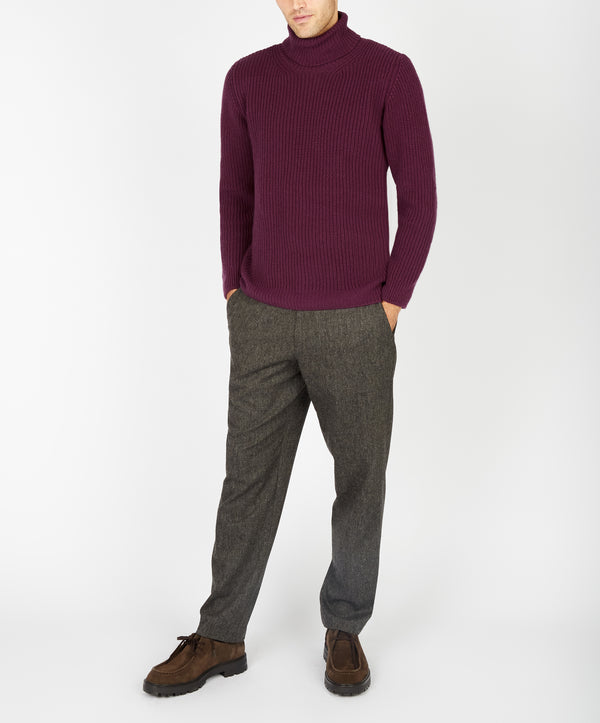 irelands eye Fishermans Rib Polo Neck Currant