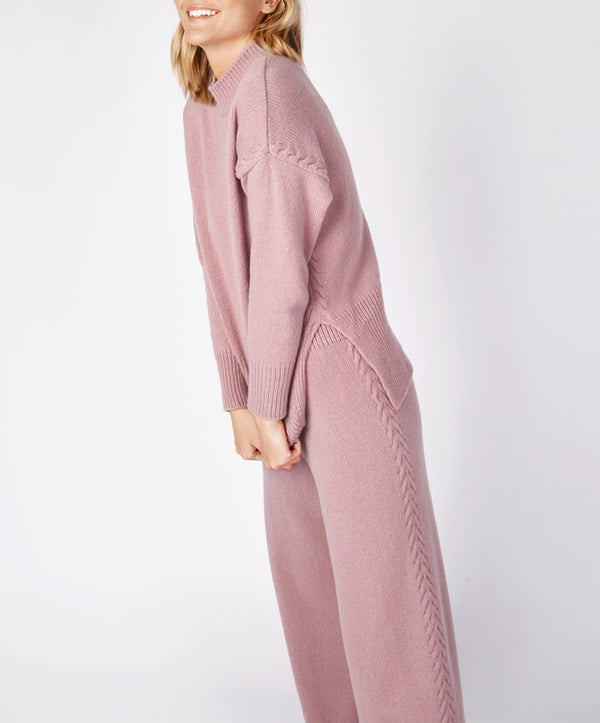 Irelands Eye Funnel Neck Jersey Sweater Mauve