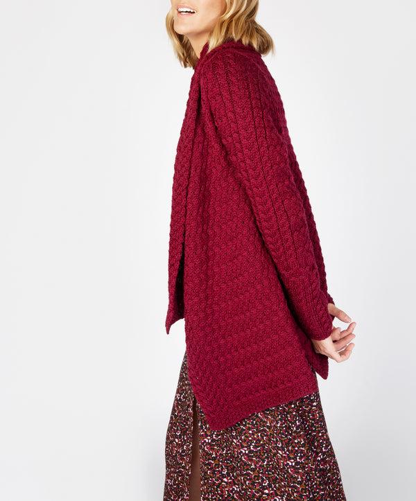 Irelands Eye Glenross Waterfall Cardigan Claret