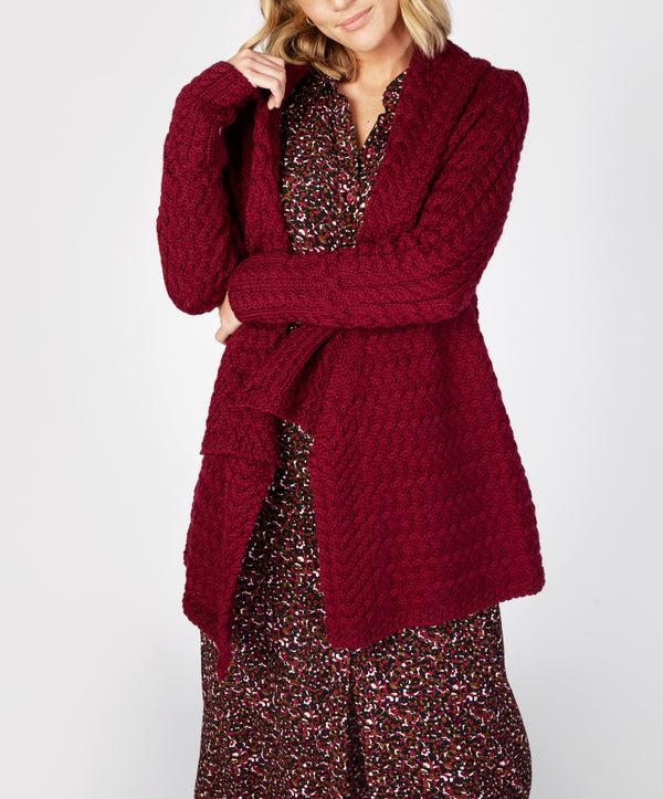 irelands eye Glenross Waterfall Cardigan Claret