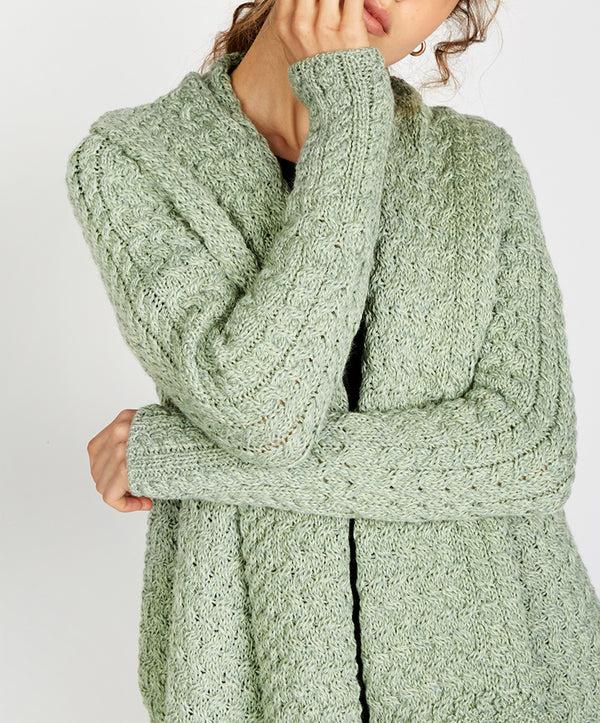 Irelands Eye Glenross Waterfall Cardigan Sage Marl