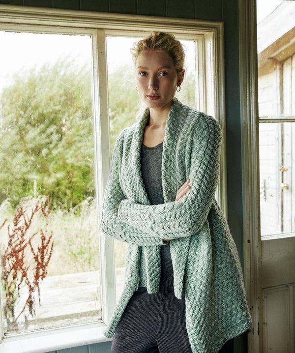 Irelands Eye Glenross Waterfall Cardigan Sage Marl