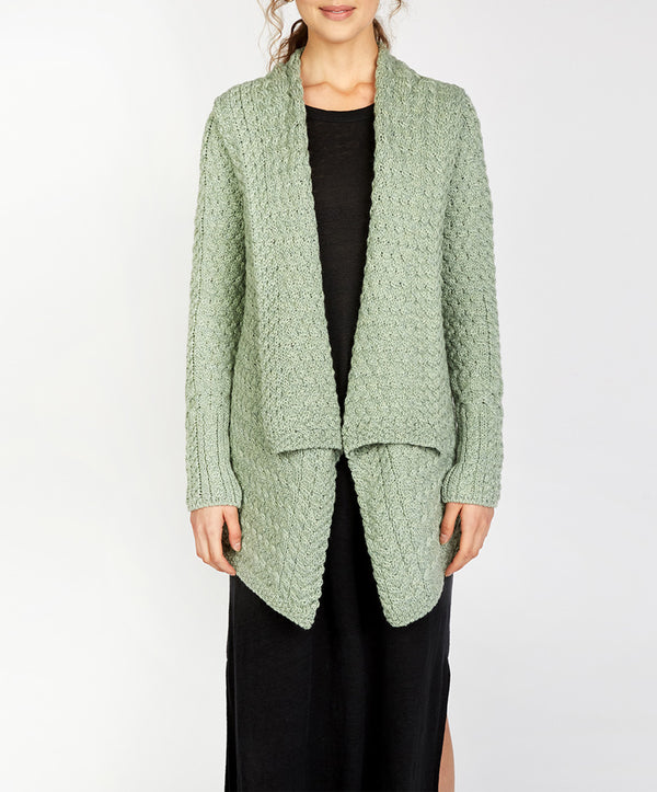 irelands eye Glenross Waterfall Cardigan Sage Marl