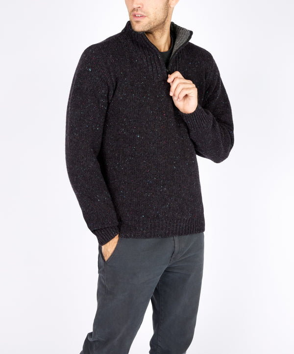 Irelands Eye Glenstone Troyer Sweater Night Marl